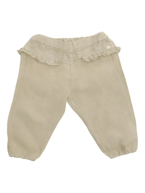 Tartine Et Chocolat ruffled-detail linen trousers