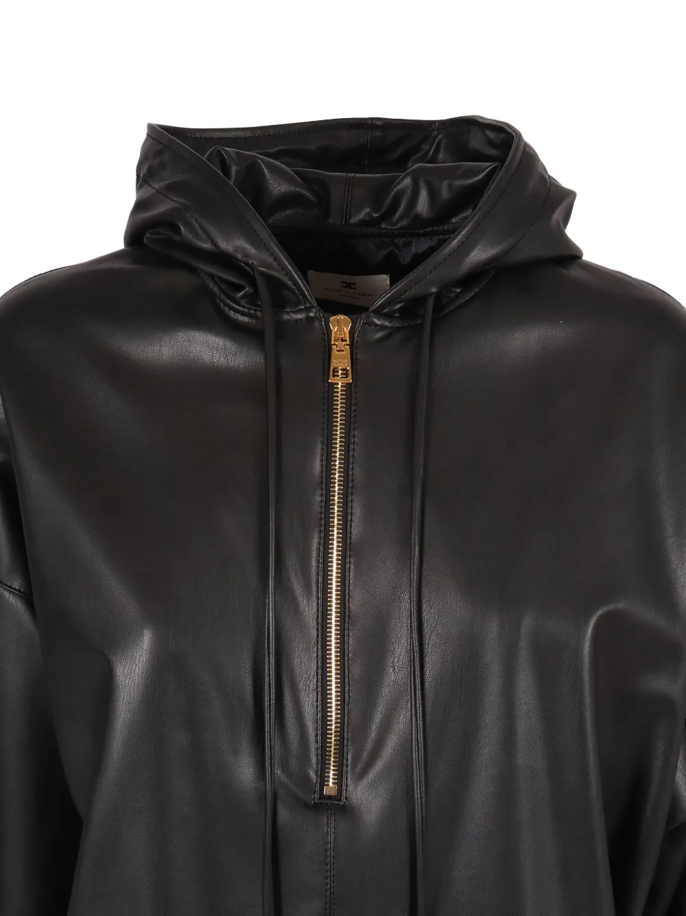 Elisabetta Franchi Half-zip Hoodie In Black