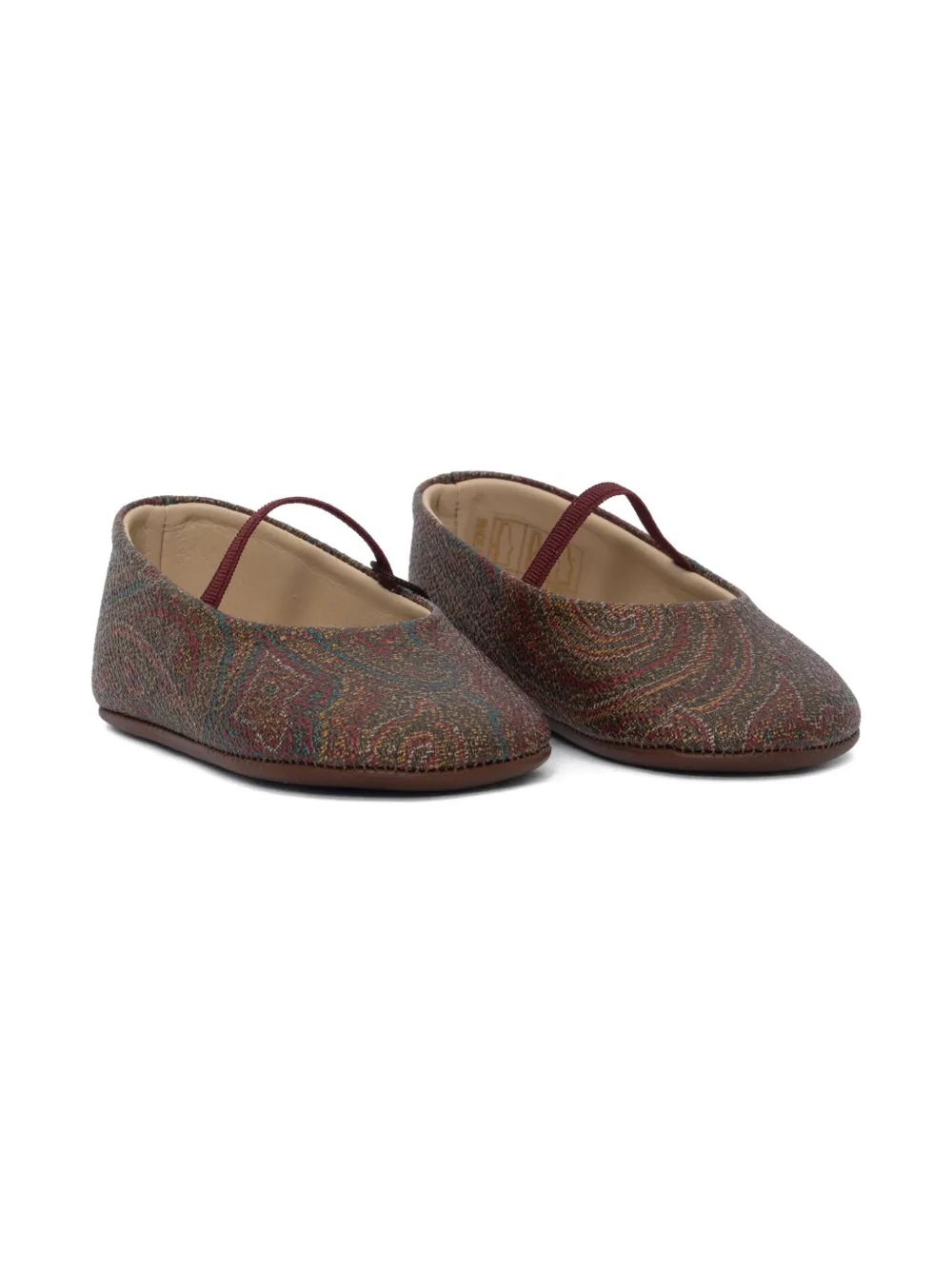 ETRO KIDS ペイズリーフラットシューズ - ブラウン ETRO KIDS ペイズリーフラットシューズ - ブラウン