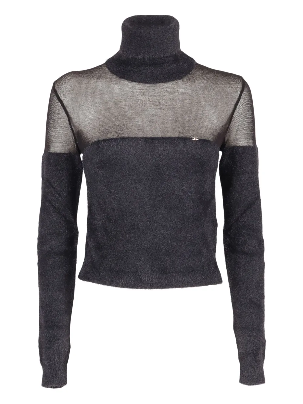 Elisabetta Franchi Roll-neck Knitted Top In Black