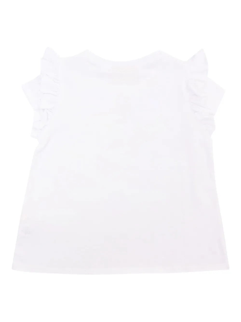 MC2 Saint Barth Kids T-shirt met ruchemouwen en krabpatch Beige