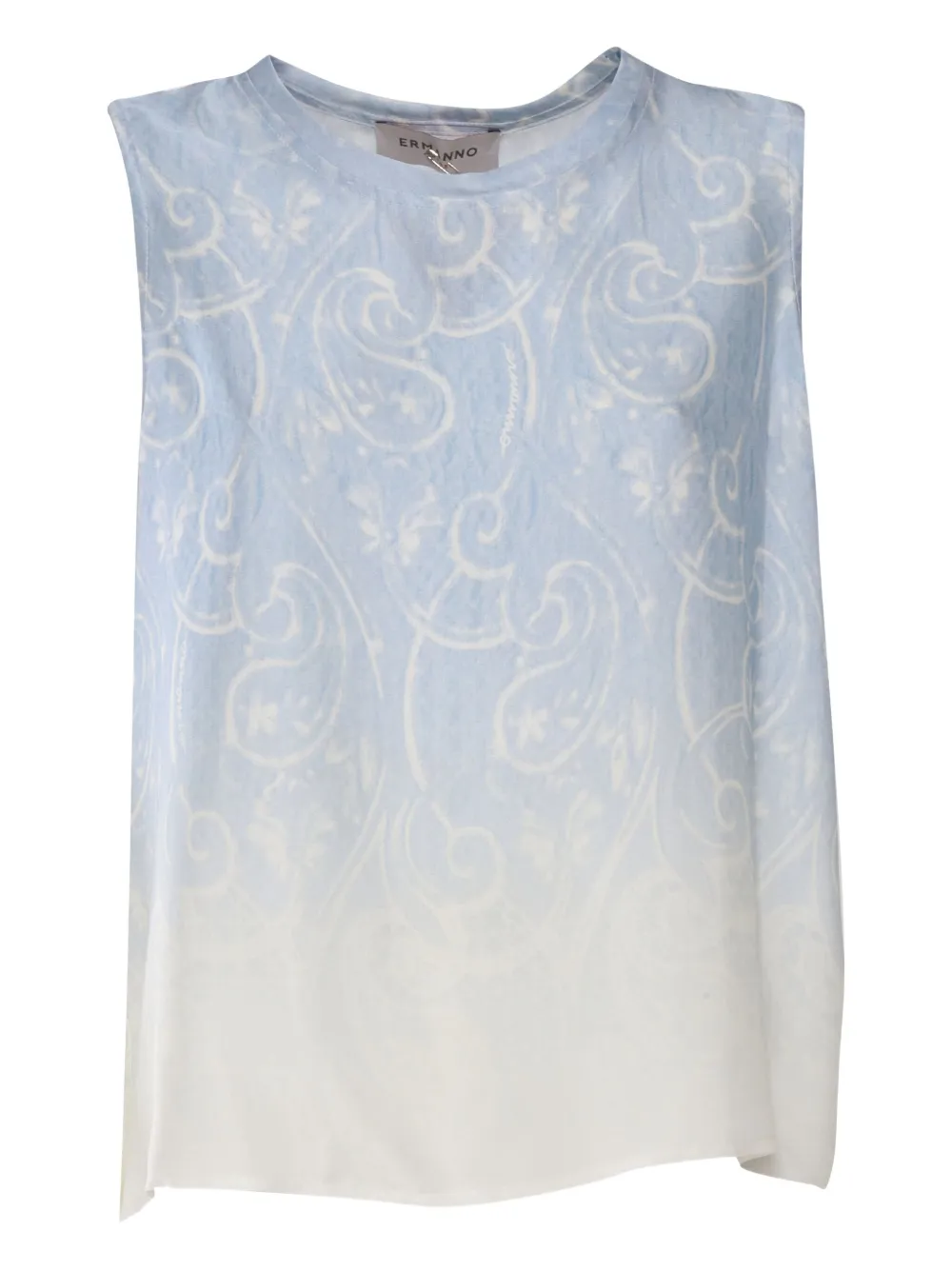 Ermanno Scervino paisley-print ombré top Blauw