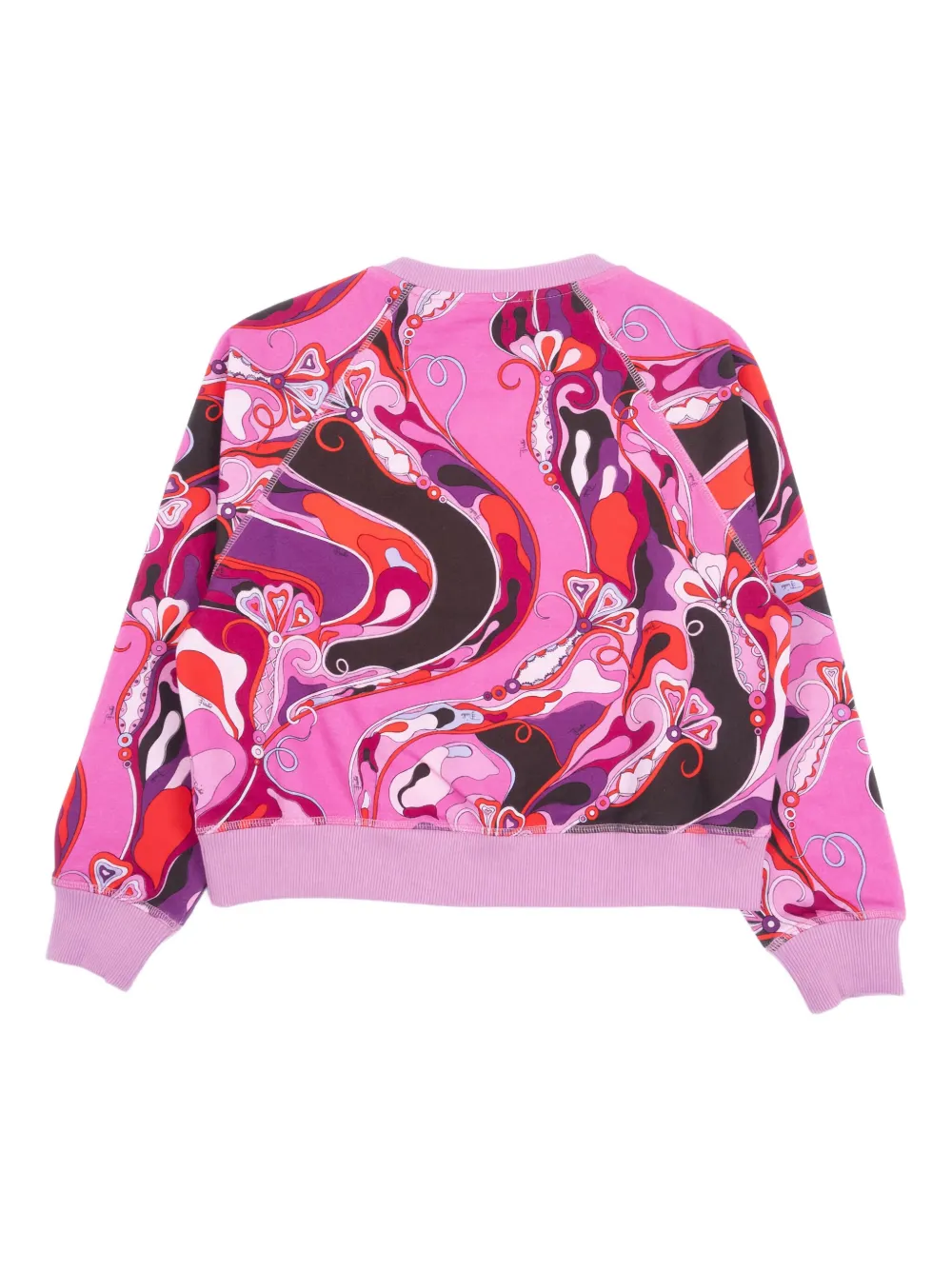PUCCI Junior abstract-print cotton sweatshirt Roze