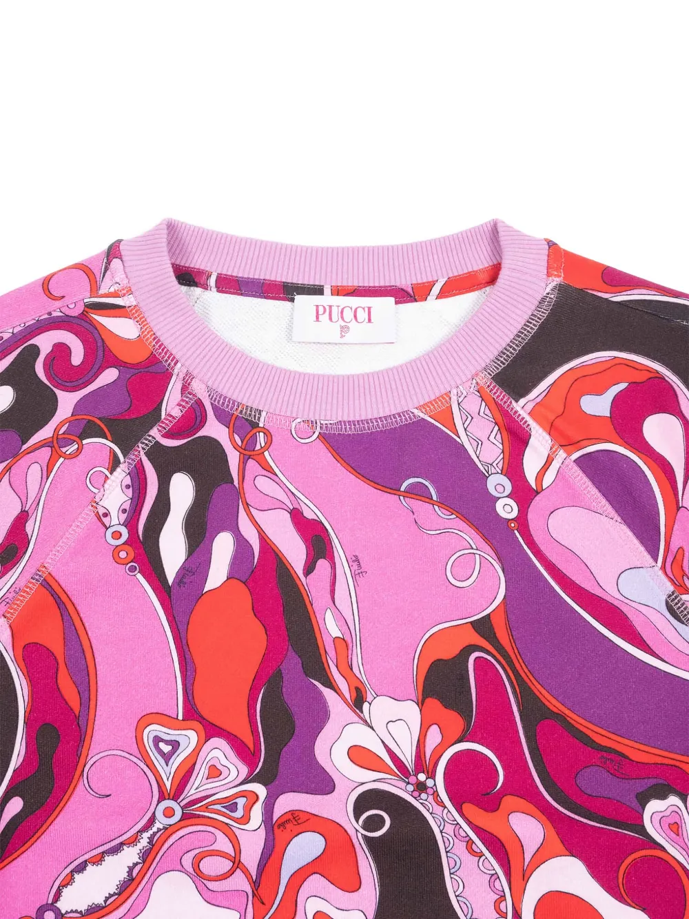 PUCCI Junior abstract-print cotton sweatshirt Roze