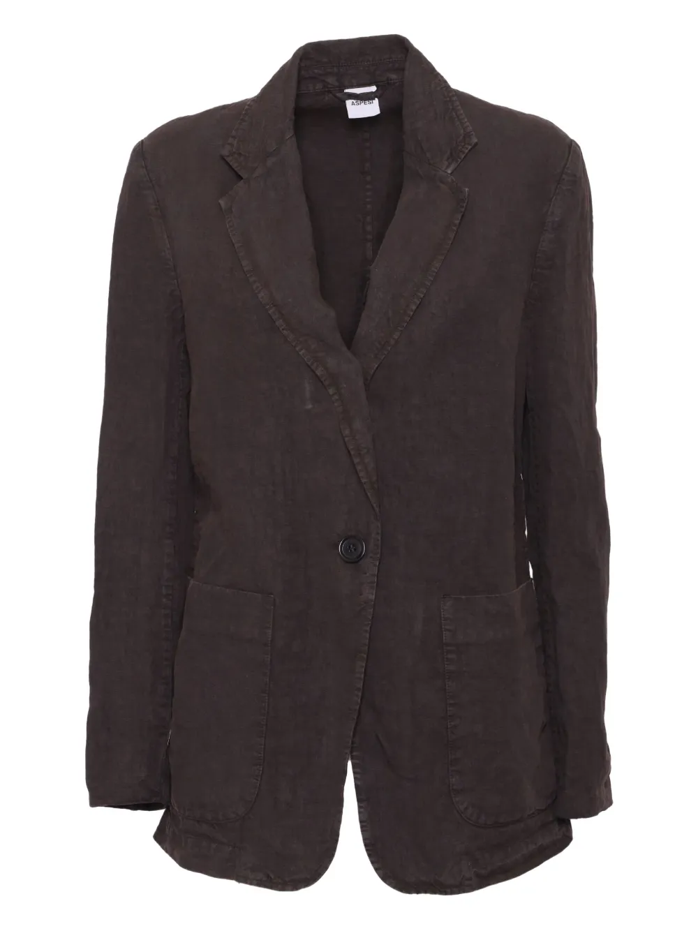 single-button linen jacket