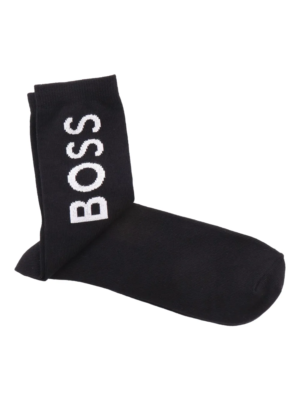 BOSS Kidswear logo-intarsia socks Zwart