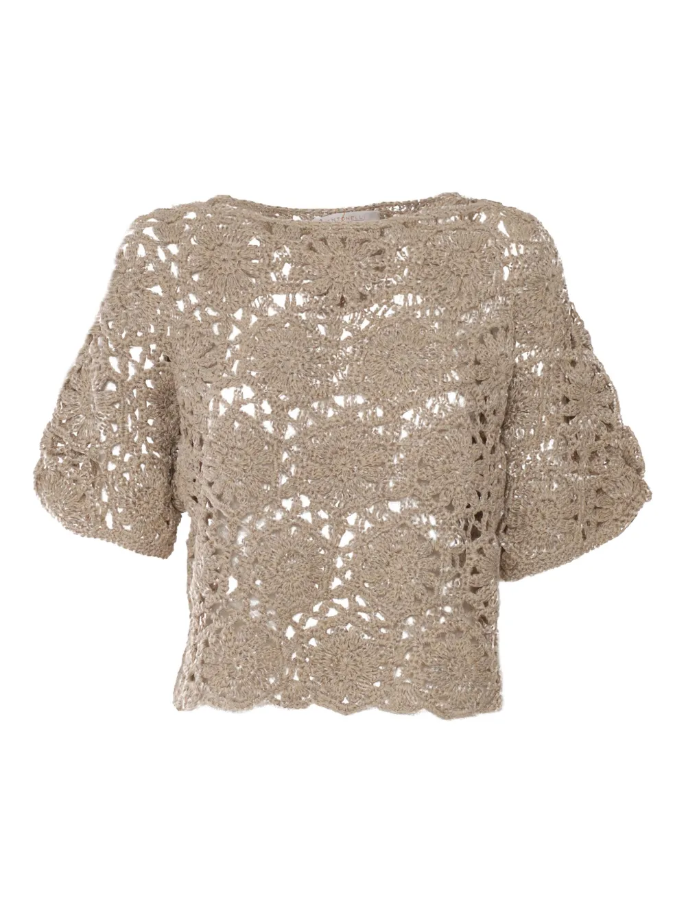 Antonelli Crochet-lace Top In Neutral