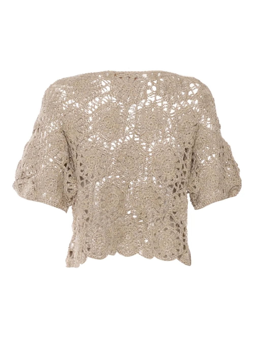 Antonelli Top met gehaakt kant - Beige