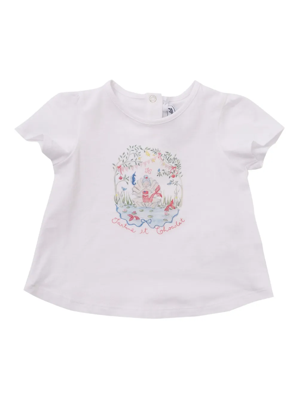 Tartine Et Chocolat T-shirt met ruchemouwen Wit