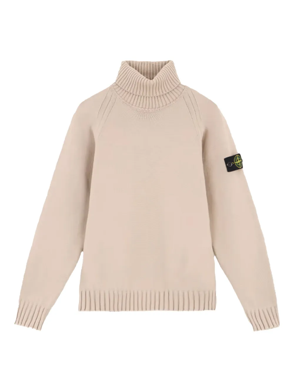 Stone Island Junior Coltrui met logopatch Beige