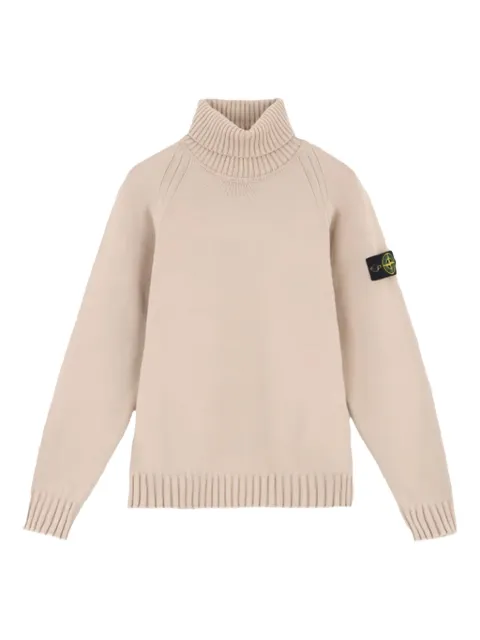 Stone Island Junior roll-neck logo-patch sweater