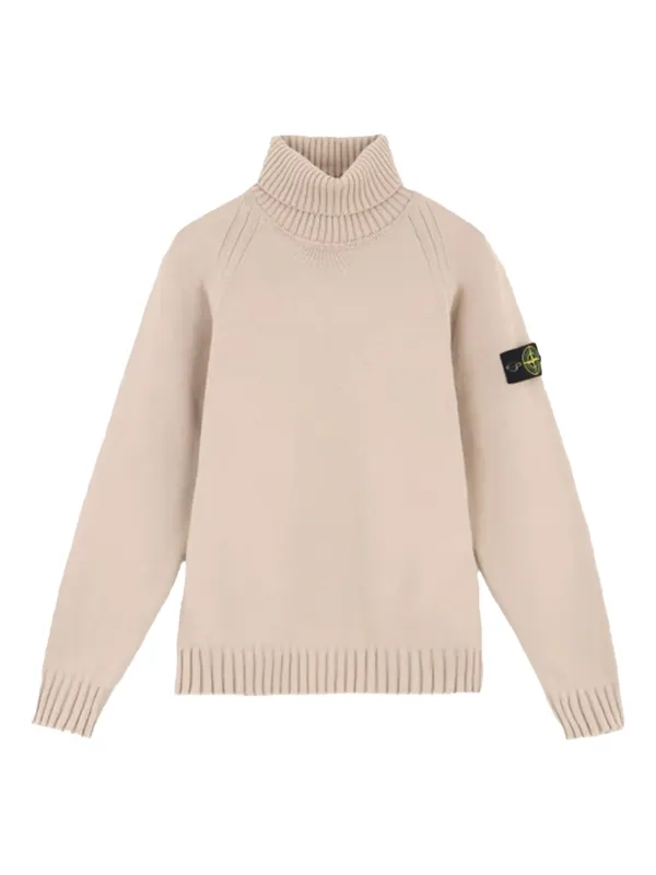 Stone Island Junior roll-neck logo-patch Sweater Neutrals FARFETCH PH
