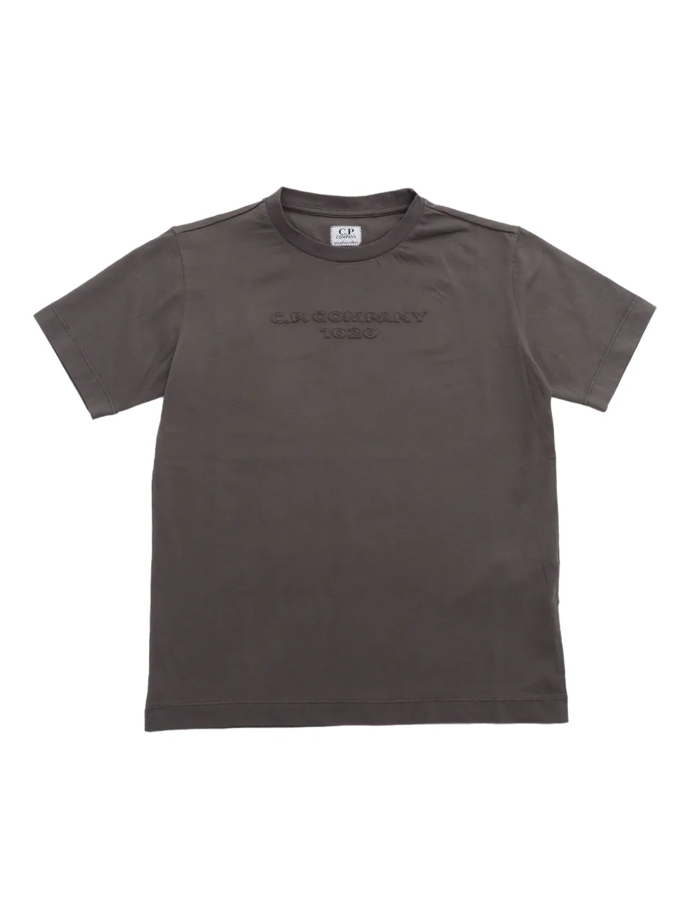 C.P. Company Kids Katoenen T-shirt met logopatch Bruin
