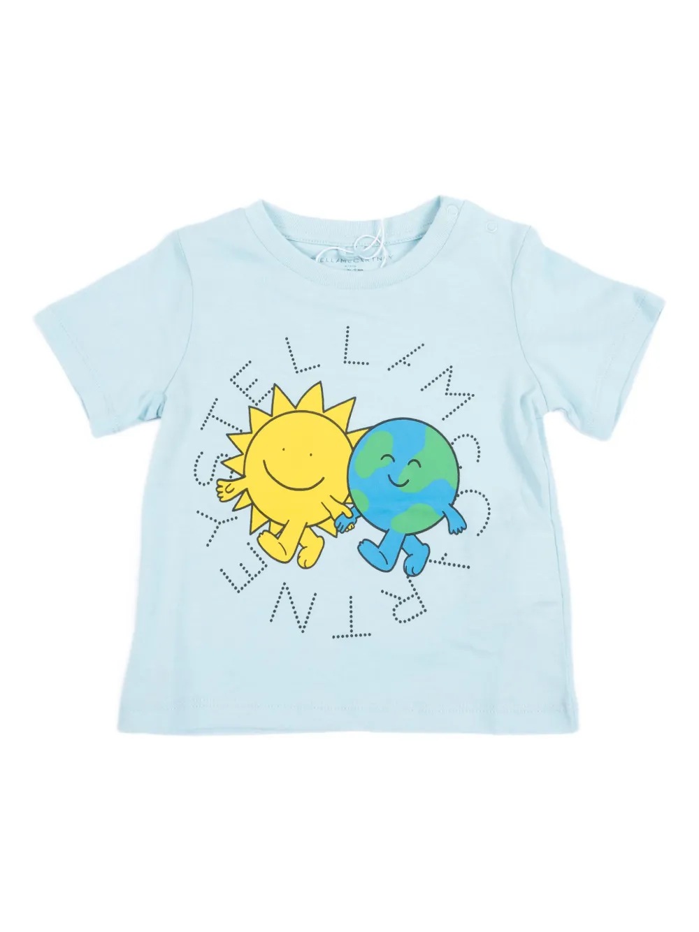 Stella McCartney Kids T-shirt met zon- en aardeprint Blauw