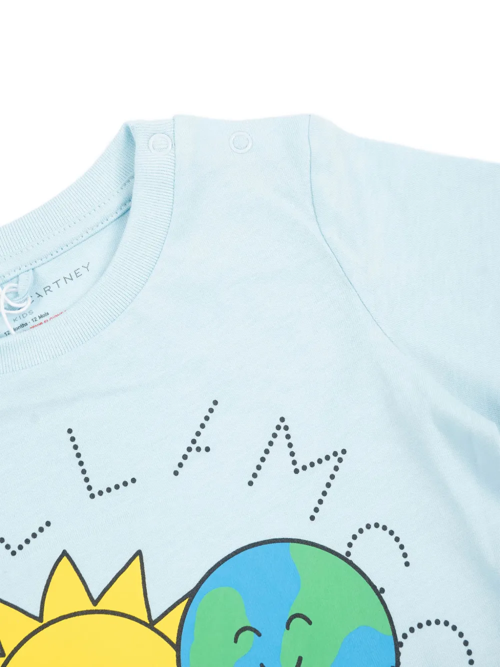 Stella McCartney Kids T-shirt met zon- en aardeprint Blauw