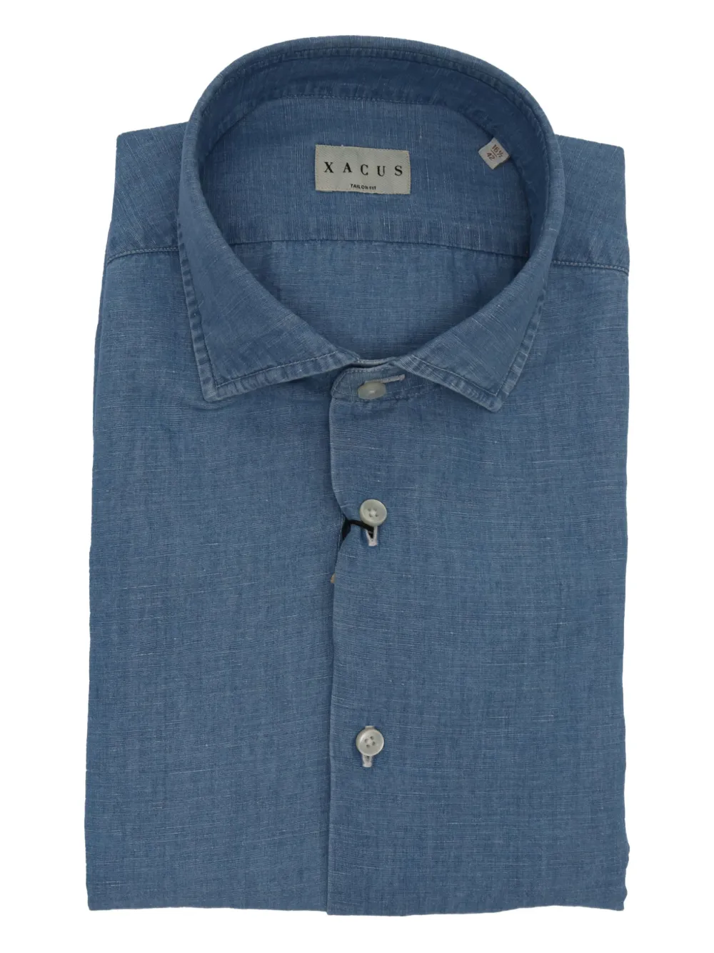 Xacus cotton-linen shirt Blauw