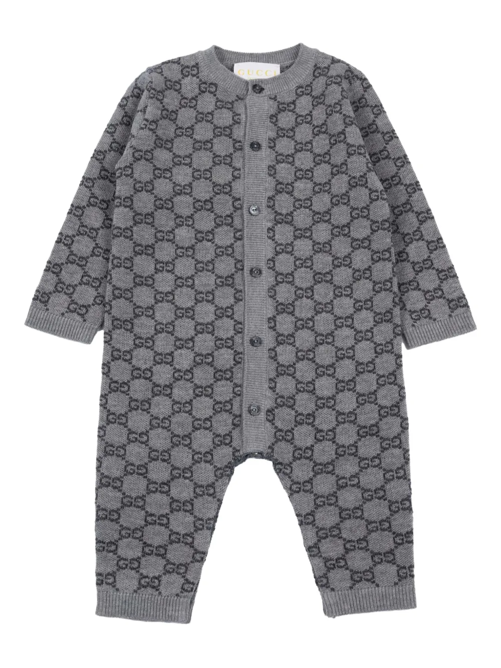 Gucci Kids GG jacquard wool all-in-one Grijs