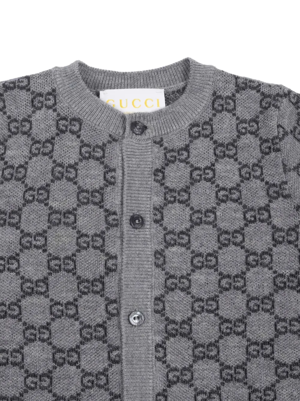 Gucci Kids GG jacquard wool all-in-one Grijs