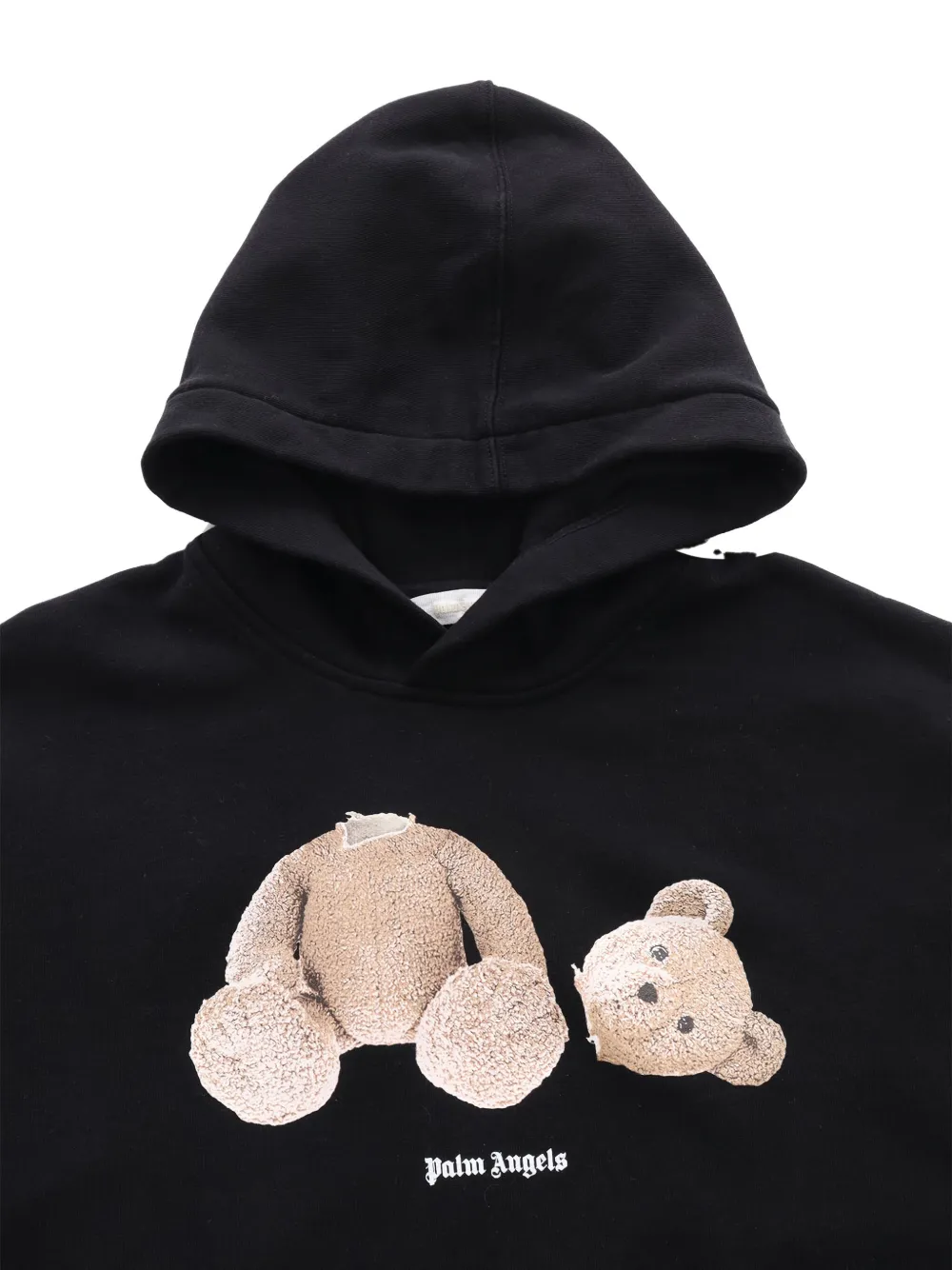 Palm Angels Kids bear-print hoodie Zwart