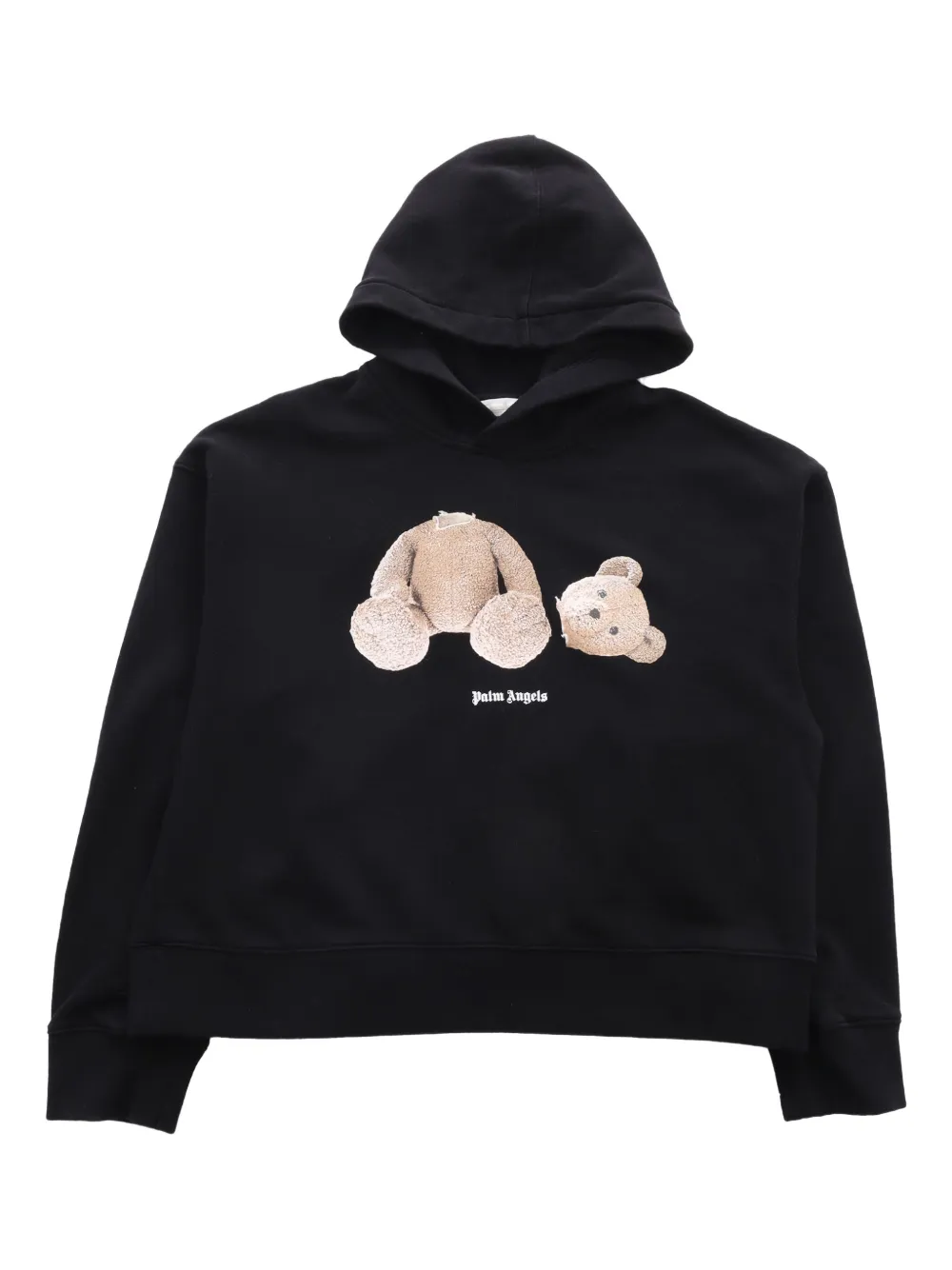 Palm Angels Kids bear-print hoodie Zwart