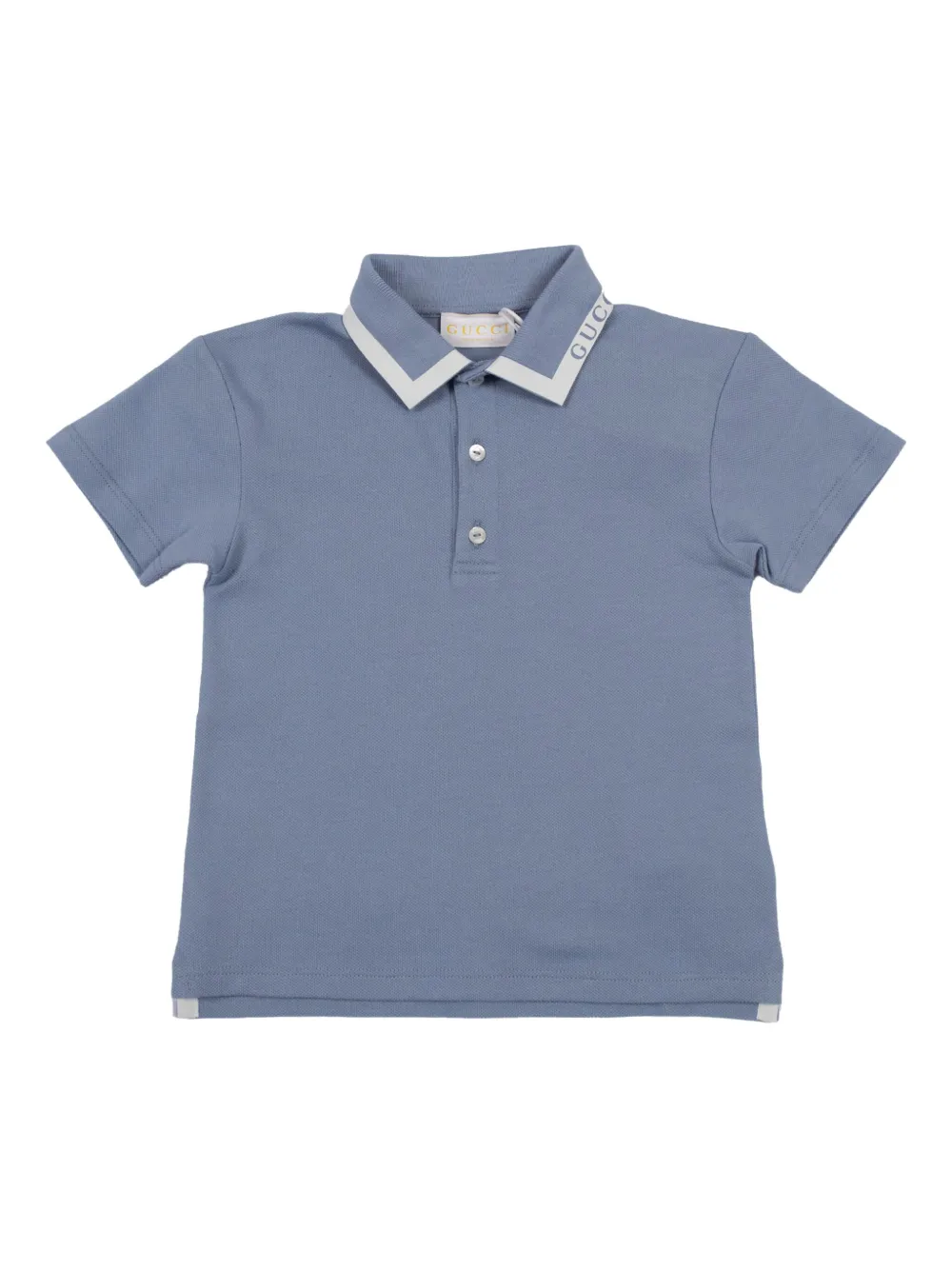 Gucci Kids logo-lettering polo shirt Blauw