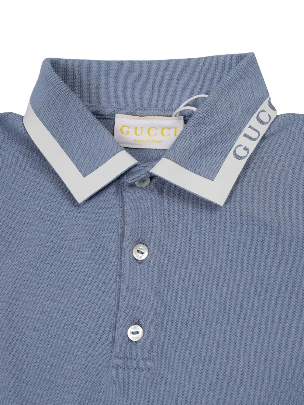 Gucci Kids logo-lettering polo shirt Blauw
