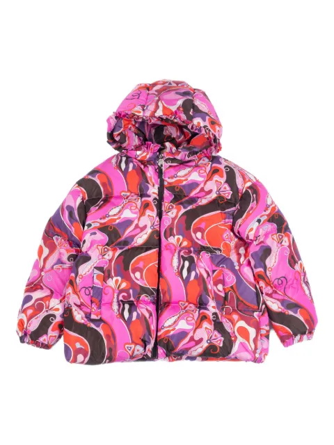PUCCI Junior hooded quilted jacket