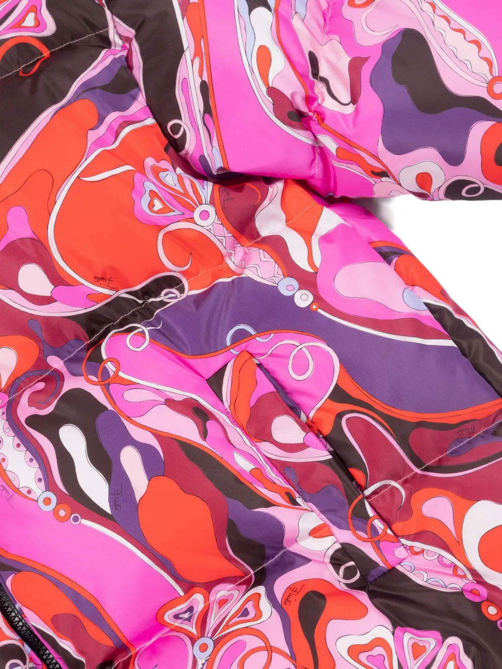 PUCCI Junior hooded quilted jacket Roze