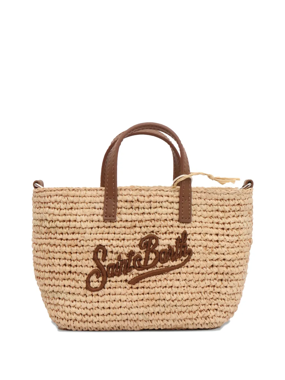 Raffia City leather-trimmed bag