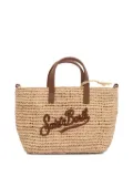 MC2 Saint Barth Raffia City leather-trimmed bag - Neutrals