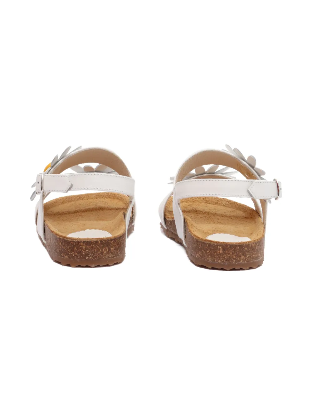 Il Gufo daisy-embellished leather sandals White