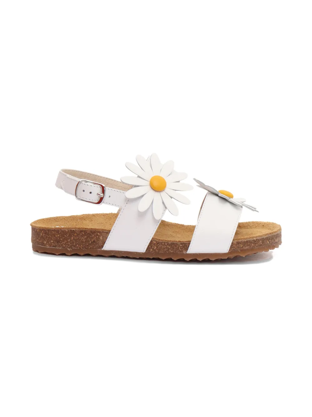 Il Gufo daisy-embellished leather sandals White