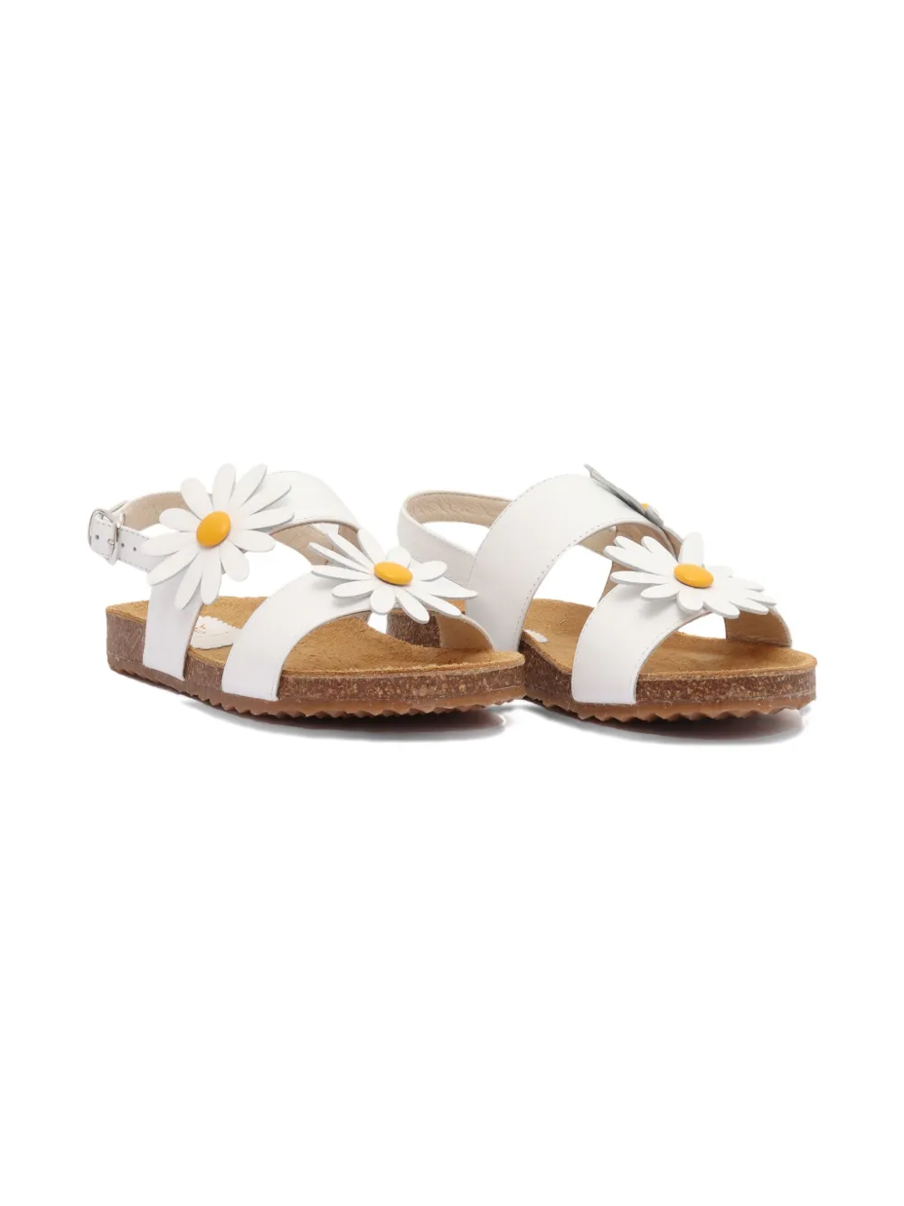 Il Gufo daisy-embellished leather sandals White