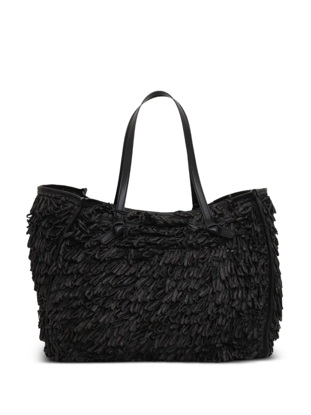 GIANNI CHIARINI Marcella raffia schoudertas Zwart