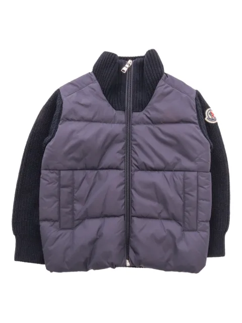 Moncler Enfant جاكيت صوف منسوج بجزء مبطن مخيوط