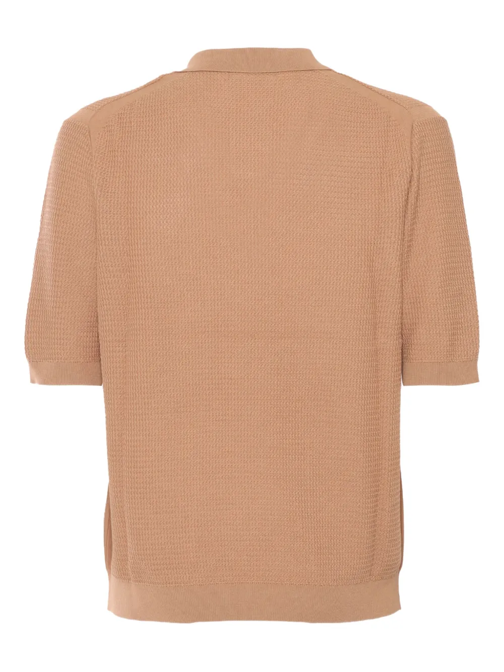 Ballantyne Poloshirt met wafelpatroon Beige