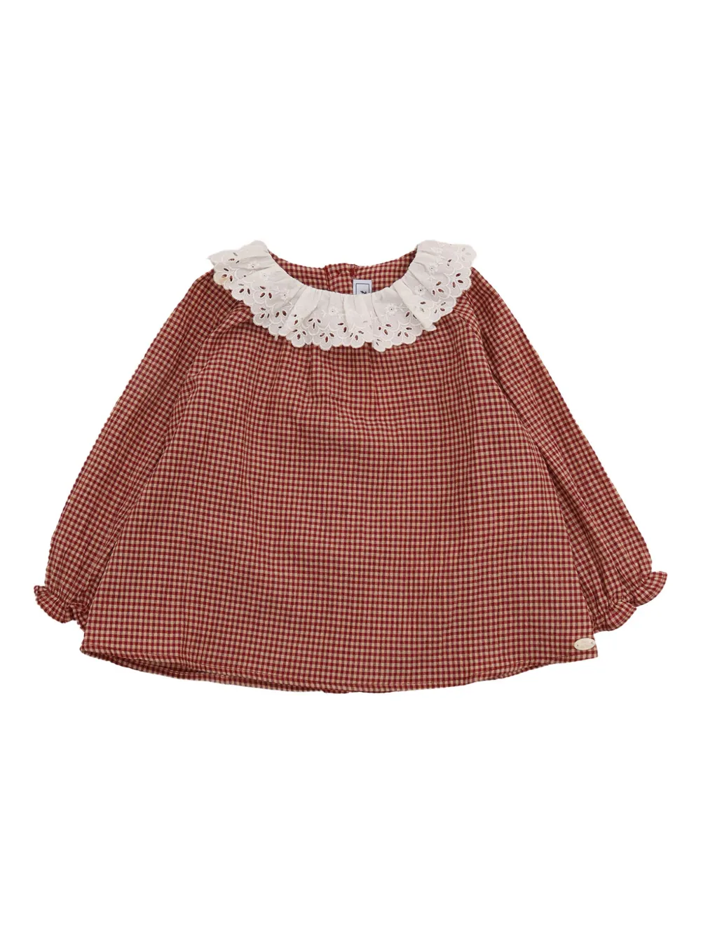  Tartine Et Chocolat Check Trimmed Blouse - Brown 