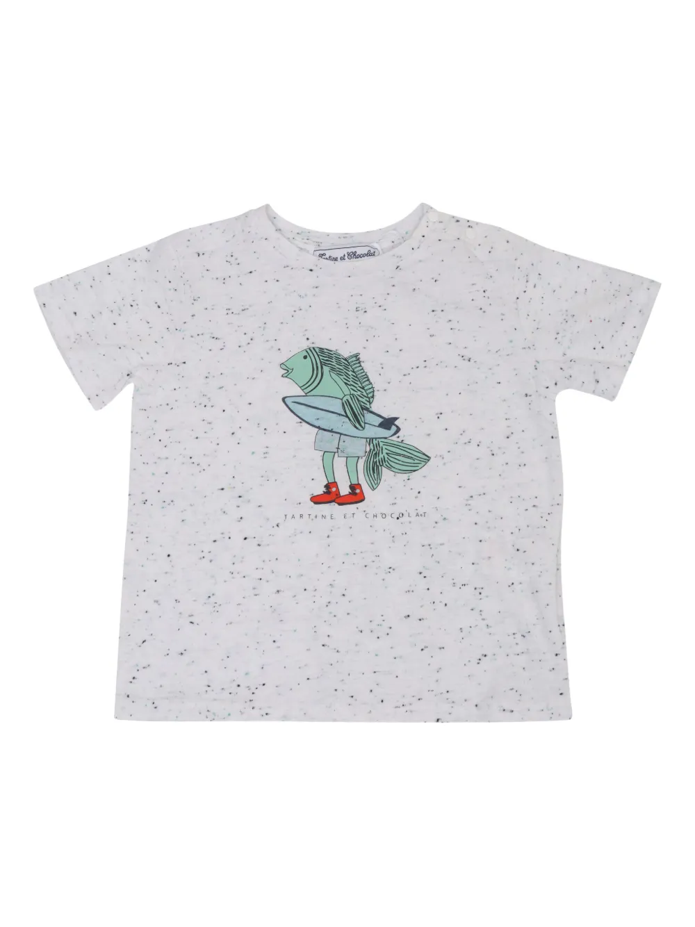 Tartine Et Chocolat T-shirt met gespikkelde visprint Grijs