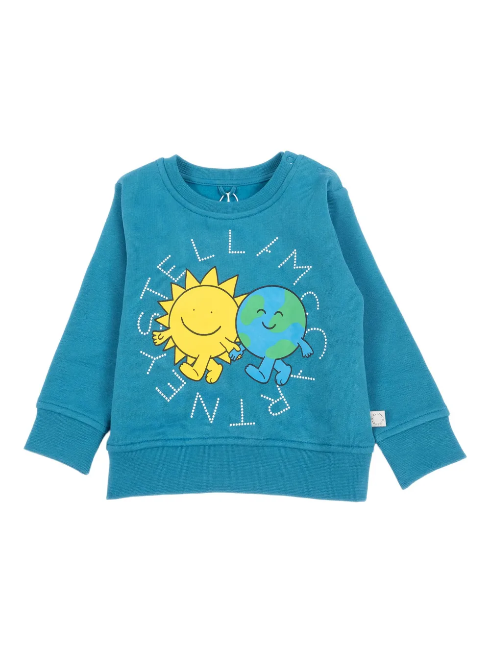 Stella McCartney Kids Sweater met zon- en aardeprint Blauw