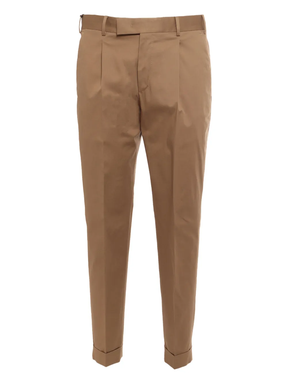 Pt Torino Rebel 1 Pleat, Diagonal Pockets, Flap Back Pockets In Brown