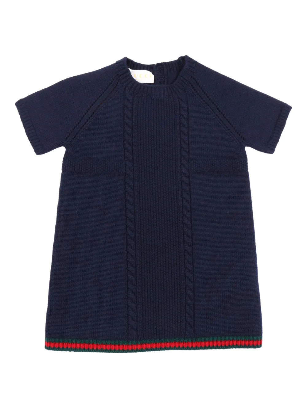 Gucci Kids cable-knit short-sleeve dress - ブルー Gucci Kids cable-knit short-sleeve dress - ブルー