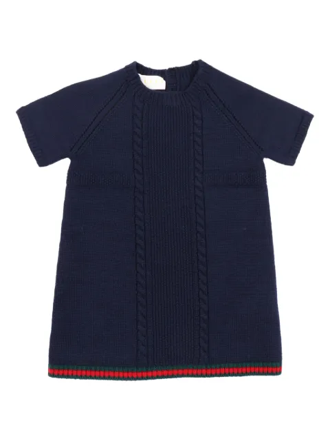Gucci Kids cable-knit short-sleeve dress