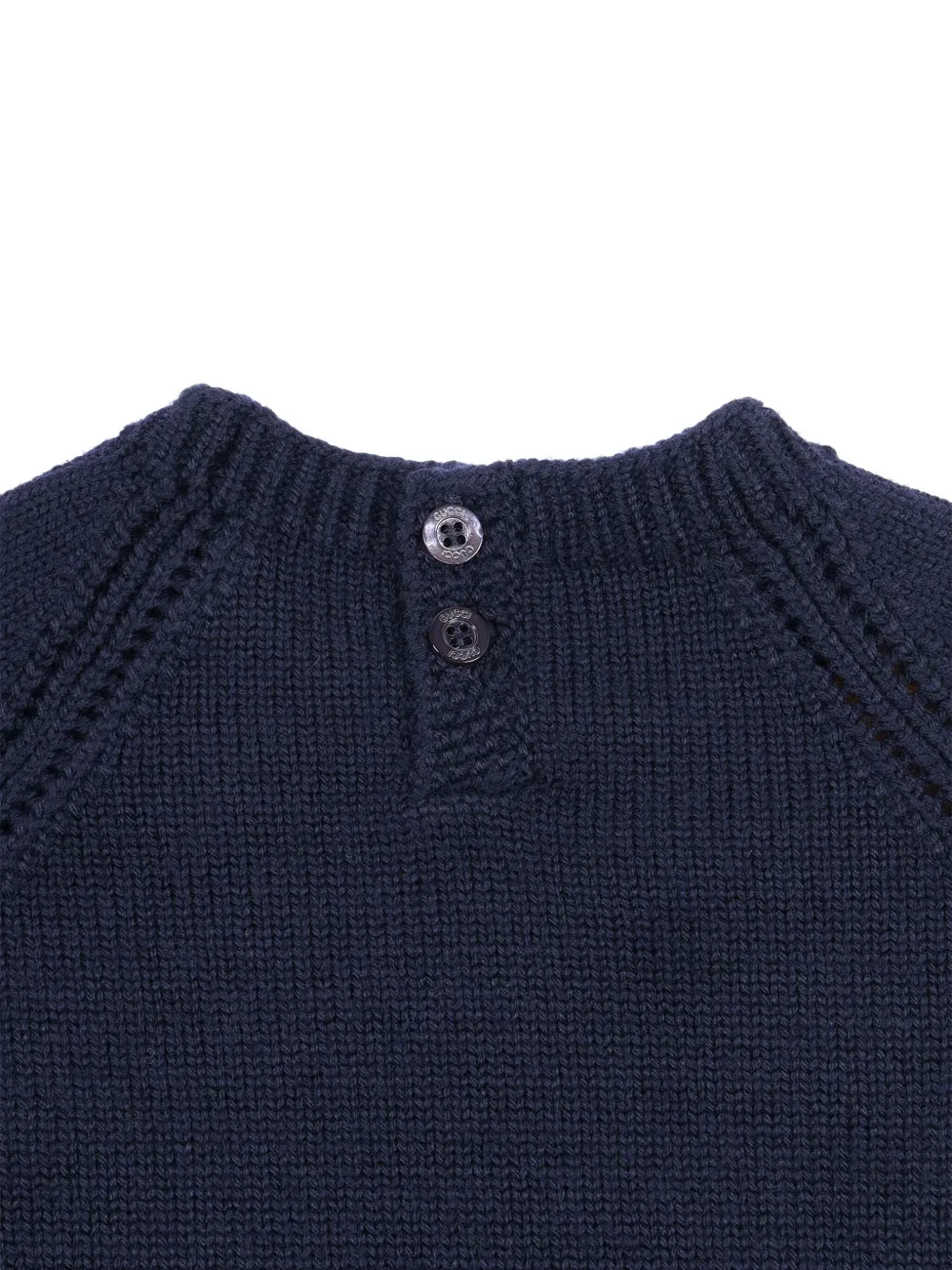 Gucci Kids Kabelgebreide jurk met korte mouwen Blauw