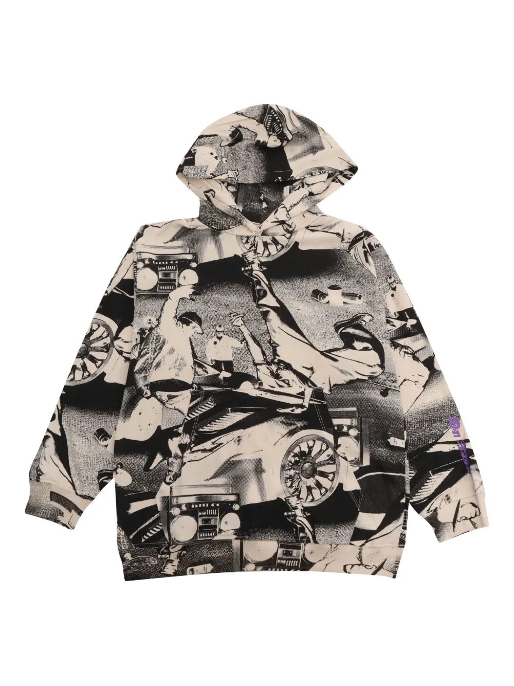 Molo Felpa con stampa e cappuccio - Nero