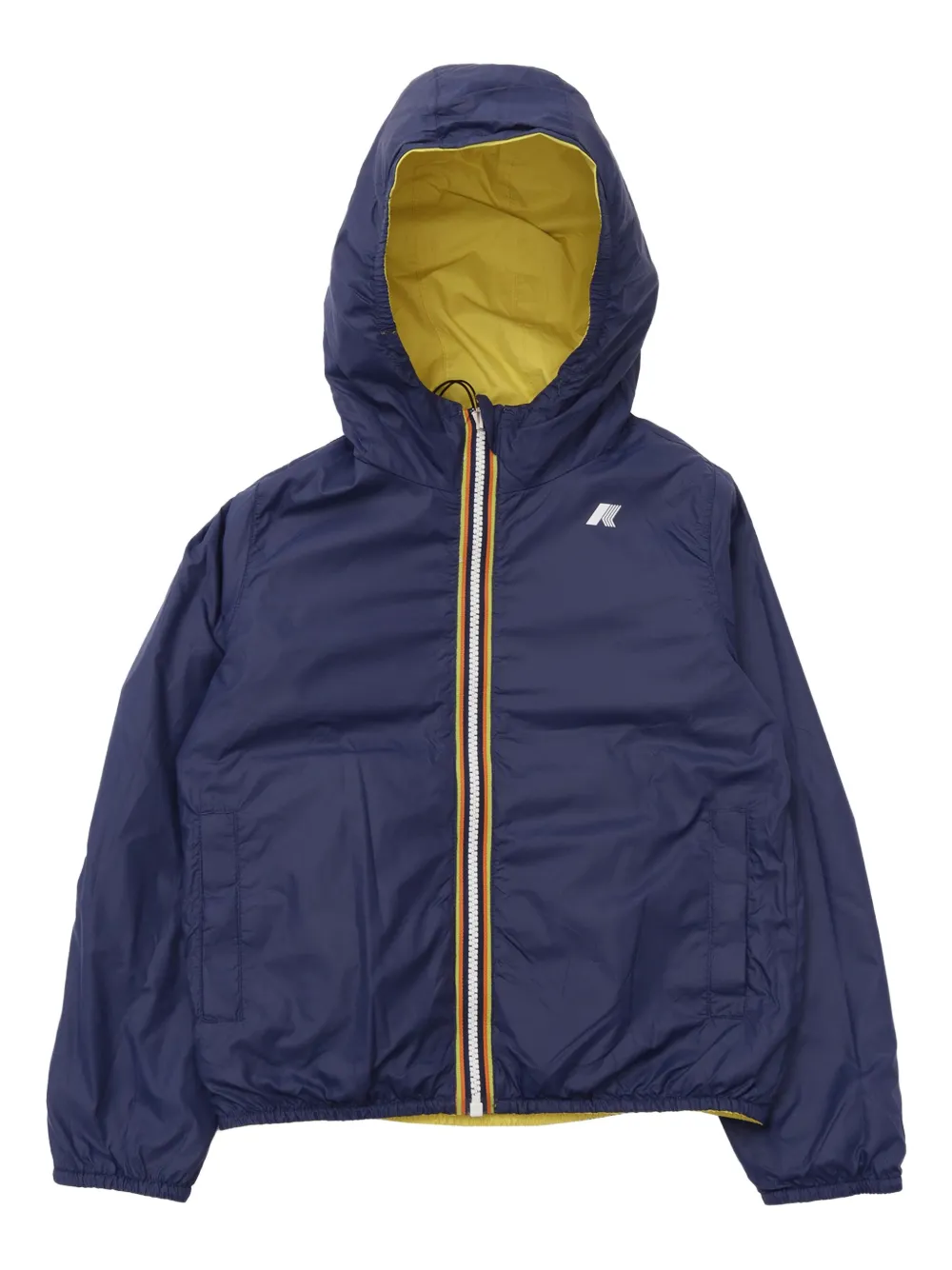 K-Way Jack met dubbele ritssluiting en capuchon Blauw