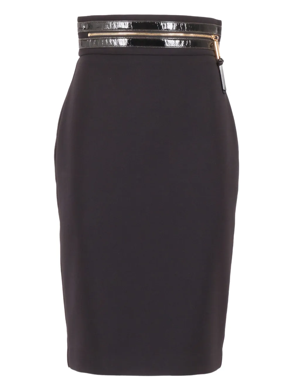 Elisabetta Franchi zip-trimmed pencil midi skirt Zwart