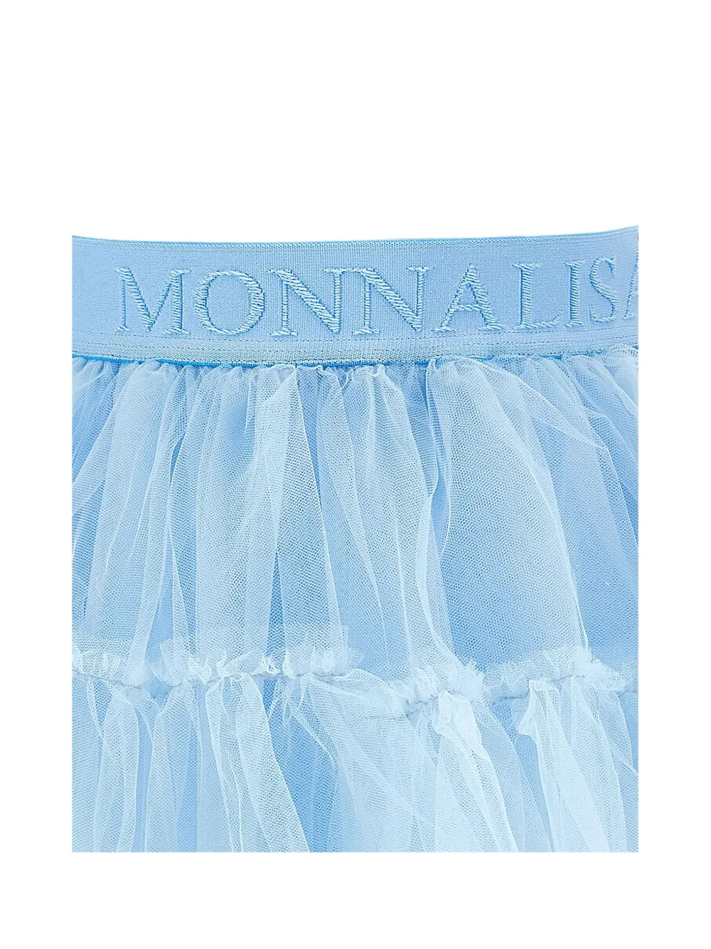 Monnalisa Silk Hand Tulle Skirt In Blue