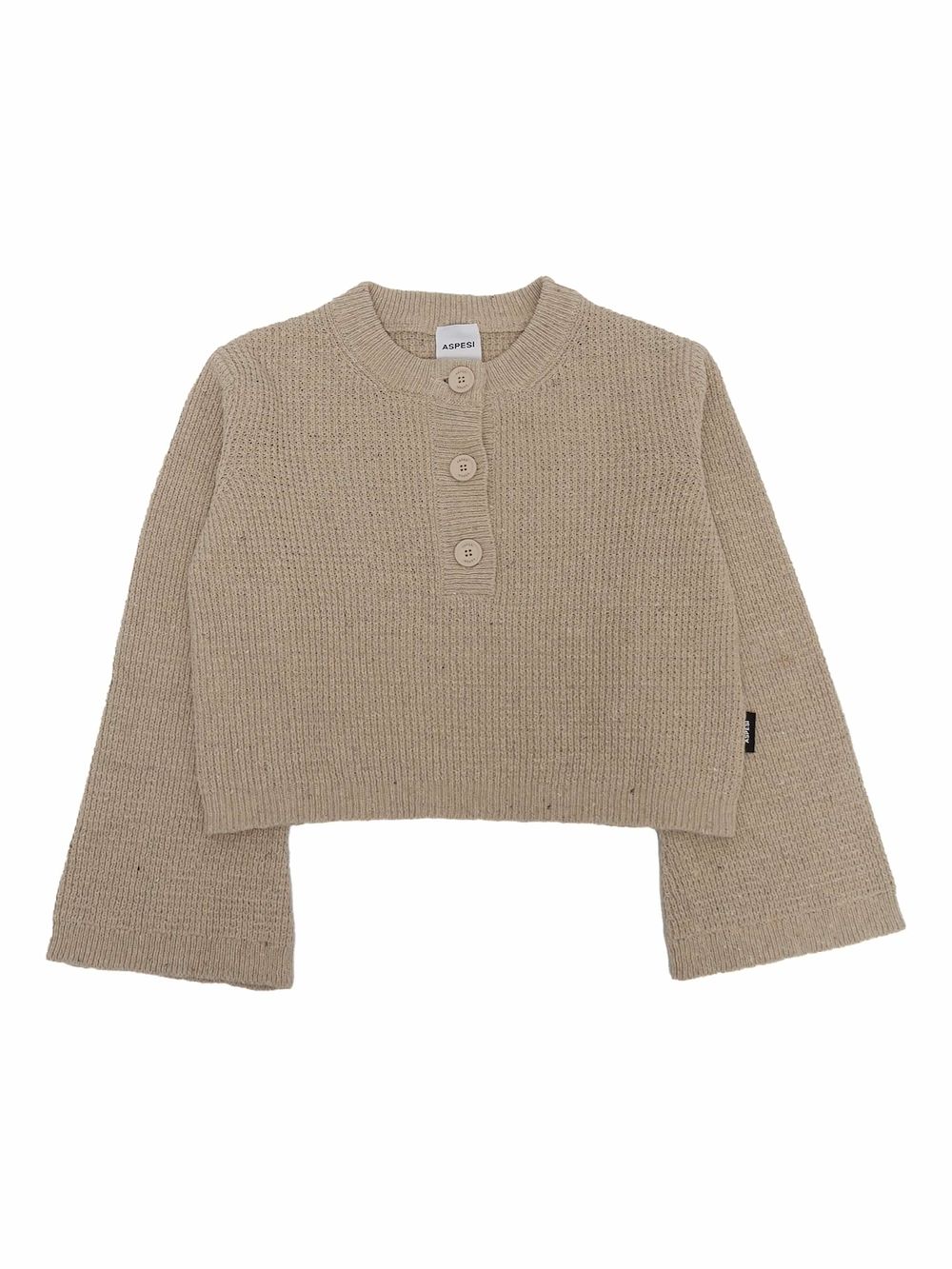 Aspesi Kids Trui met knoopsluiting en klokmouwen Beige