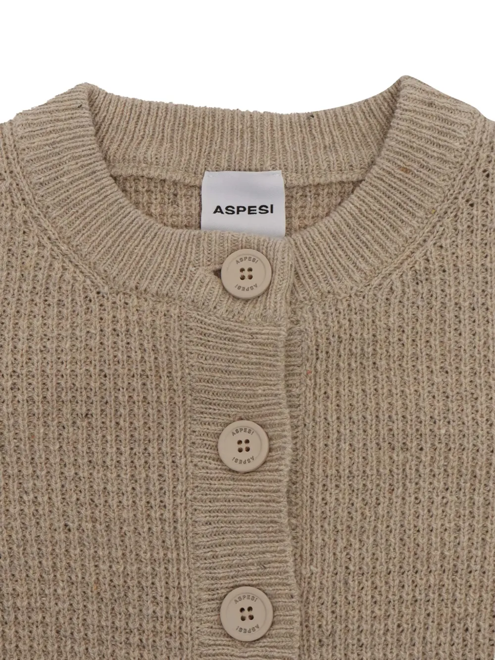 Aspesi Kids Trui met knoopsluiting en klokmouwen Beige