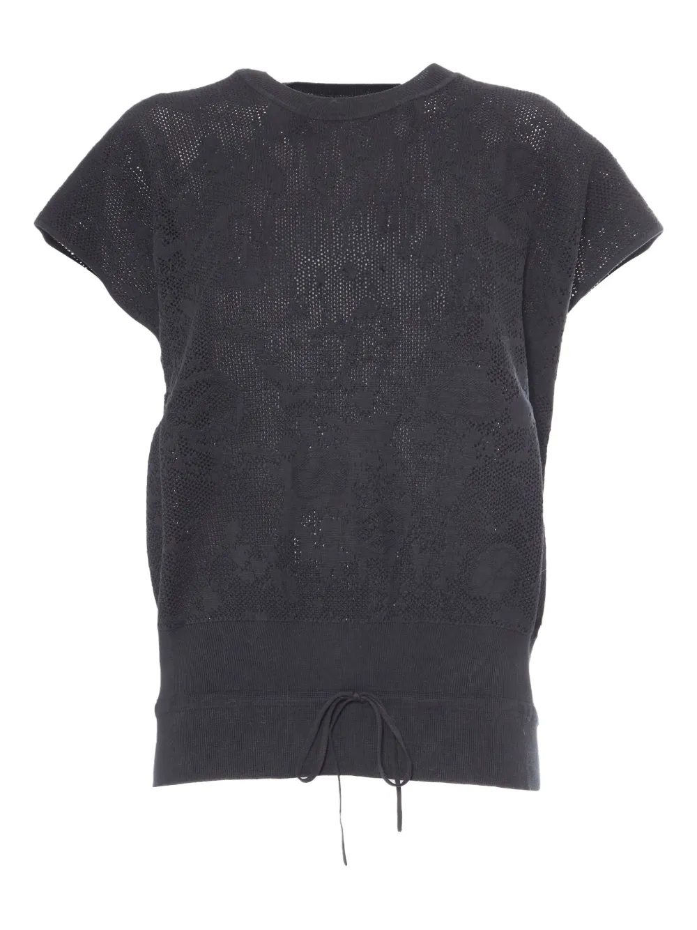 jacquard floral crewneck top